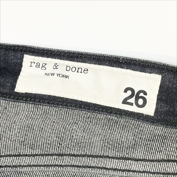 rag & bone Cate Mid Rise Flare Jeans 26 2 dark grey racing stripe split hem - Picture 7 of 15